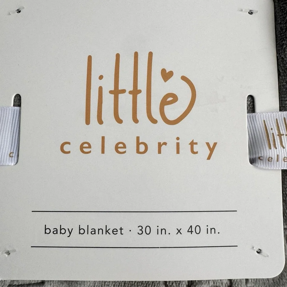 Little Celebrity Baby Blanket Gray‎ Embossed Alphabet Block Letters ABC's